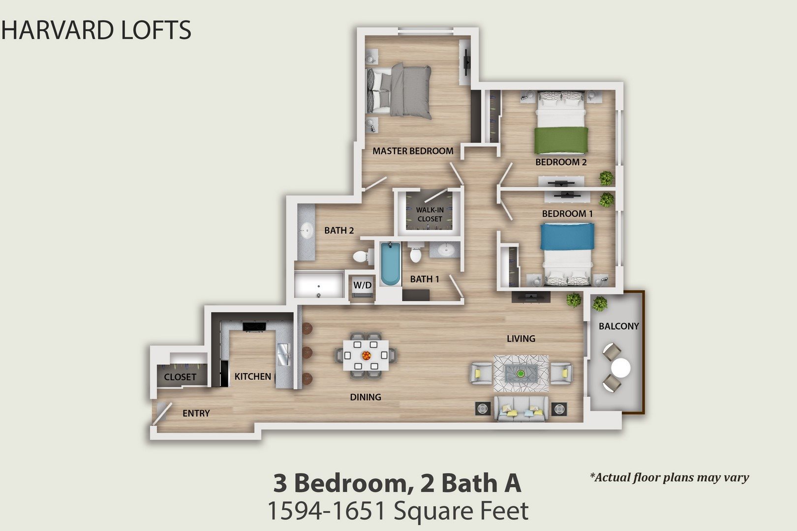 3 Bedroom, 2 Bath A Floor Plan 19